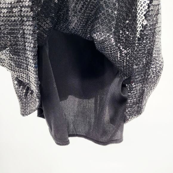 First Look USA Black Sequin Adjustable Chain Strap Tank Women’s Sz M Made in USA - Picture 4 of 6